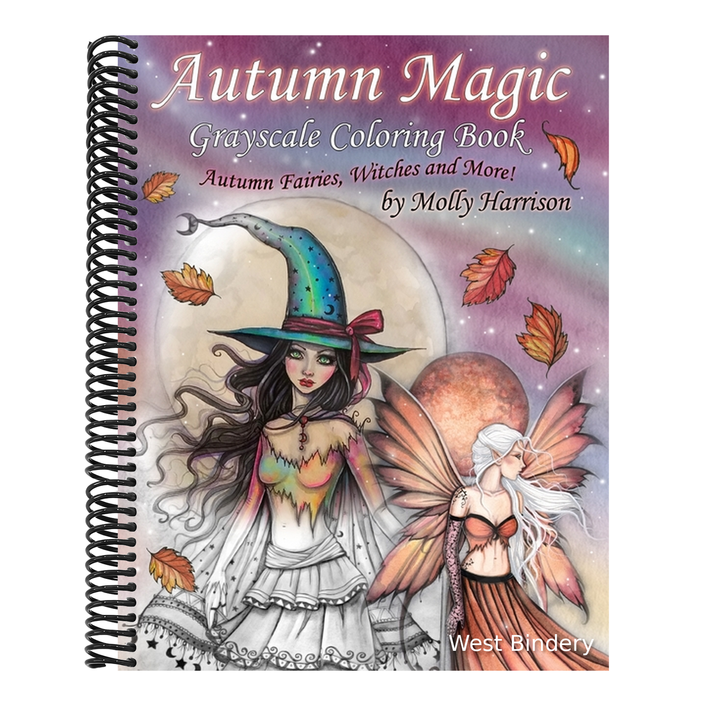Autumn Magic Grayscale Coloring Book: Autumn Fairies, Witches, and More!