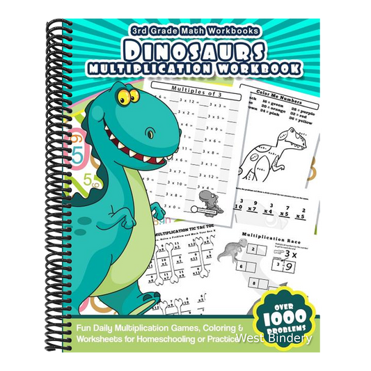 3rd Grade Math Workbooks Dinosaurs Multiplication Workbook: Fun Daily Multiplication Games, Coloring & Worksheets for Homeschooling or Practice