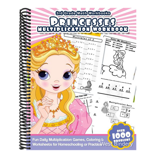 3rd Grade Math Workbooks Princesses Multiplication Workbook: Fun Daily Multiplication Games, Coloring & Worksheets for Homeschooling or Practice