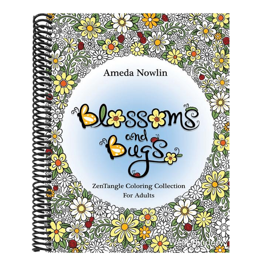 Blossoms and Bugs: ZenTangle Coloring Book for Adults