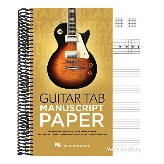 Guitar Tab Manuscript Paper Spiral-Bound Notebook for Guitarists 80 Pages with Tablature Staves Chord Grids & Fretboard Diagrams Music Composition & S