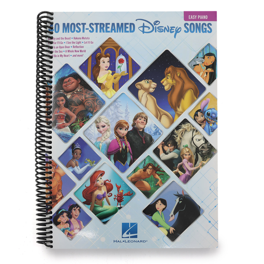 The 40 Most-Streamed Disney Songs: Easy Disney Piano Sheet Music Songbook for Beginners (Spiral Bound)