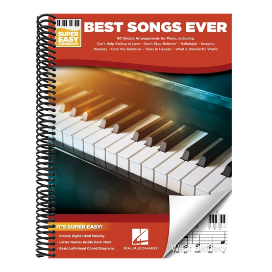 Best Songs Ever Super Easy Piano Songbook - Beginner Piano Book for Adults and Kids with 60 Classic Songs - Piano Sheet Music Book with Lyrics