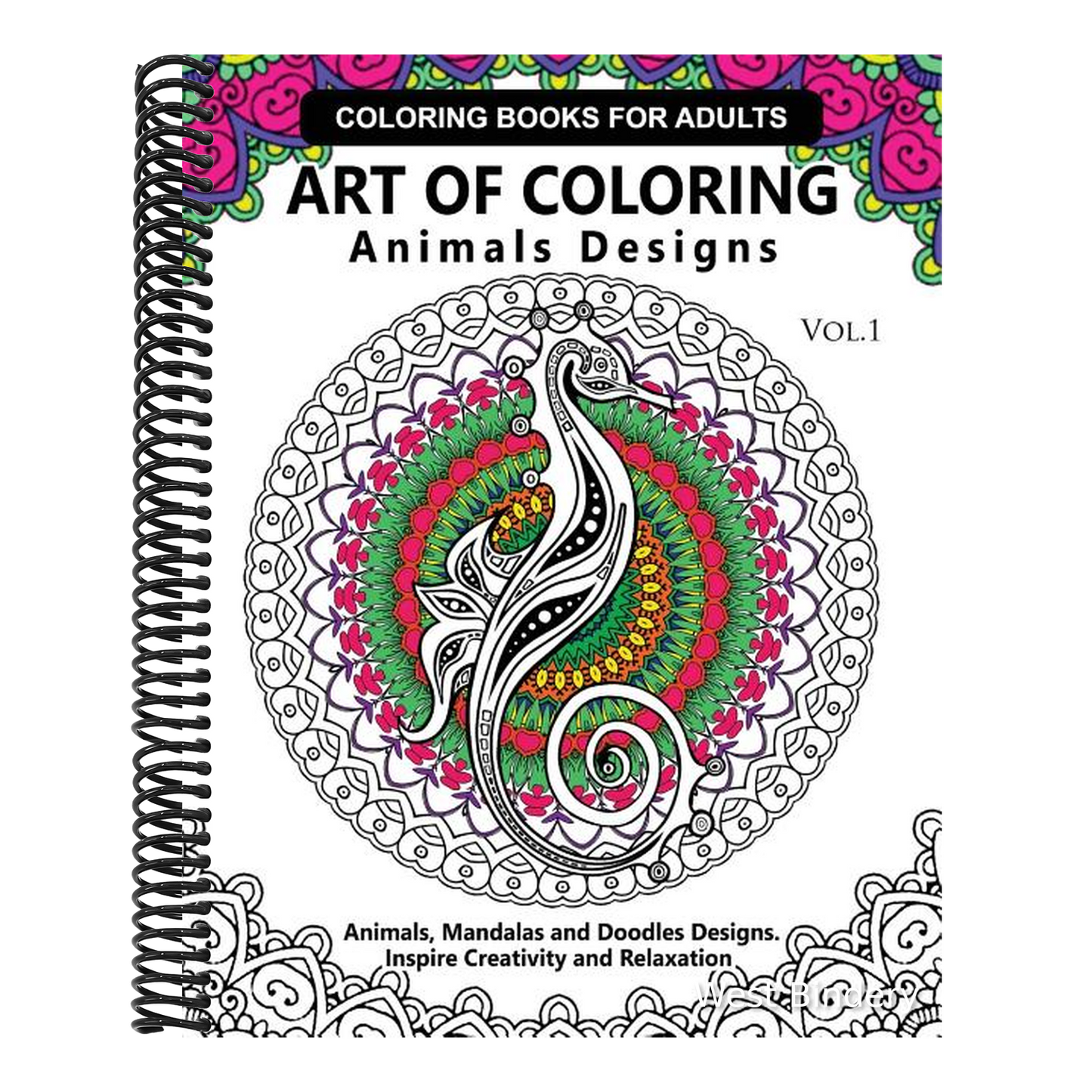 Art of Coloring Animals Design: A Coloring book for adults: Inspired Flowers, Animals and Mandala pattern