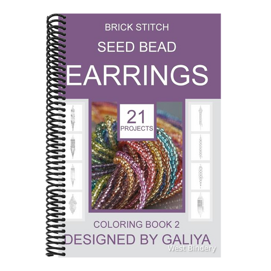 Brick Stitch Seed Bead Earrings. Coloring Book 2: 21 Projects
