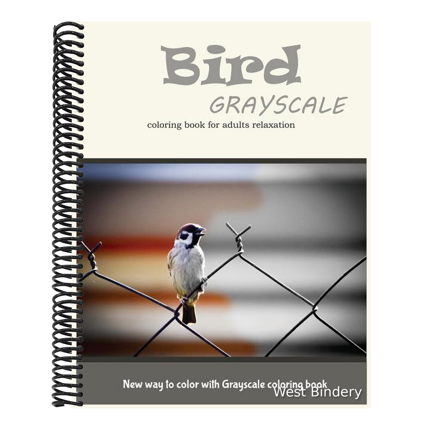 Cute Bird Grayscale Coloring Book for Adults Relaxation: New Way to Color with Grayscale Coloring Book