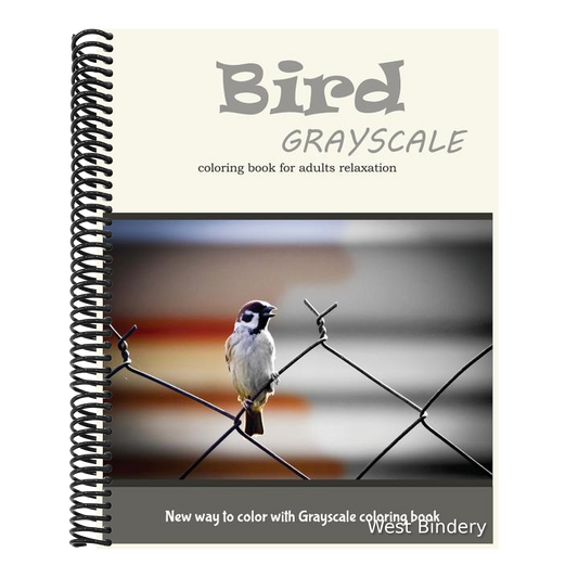 Cute Bird Grayscale Coloring Book for Adults Relaxation: New Way to Color with Grayscale Coloring Book