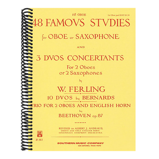 48 Famous Studies, (1st and 3rd Part): Oboe - Melodious Etudes with Oboe and Saxophone Sheet Music - Oboe and Saxophone Duet Book with 3 Duos Concerta