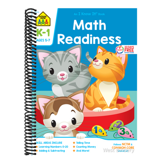 School Zone Math Readiness Grades K-1 Workbook