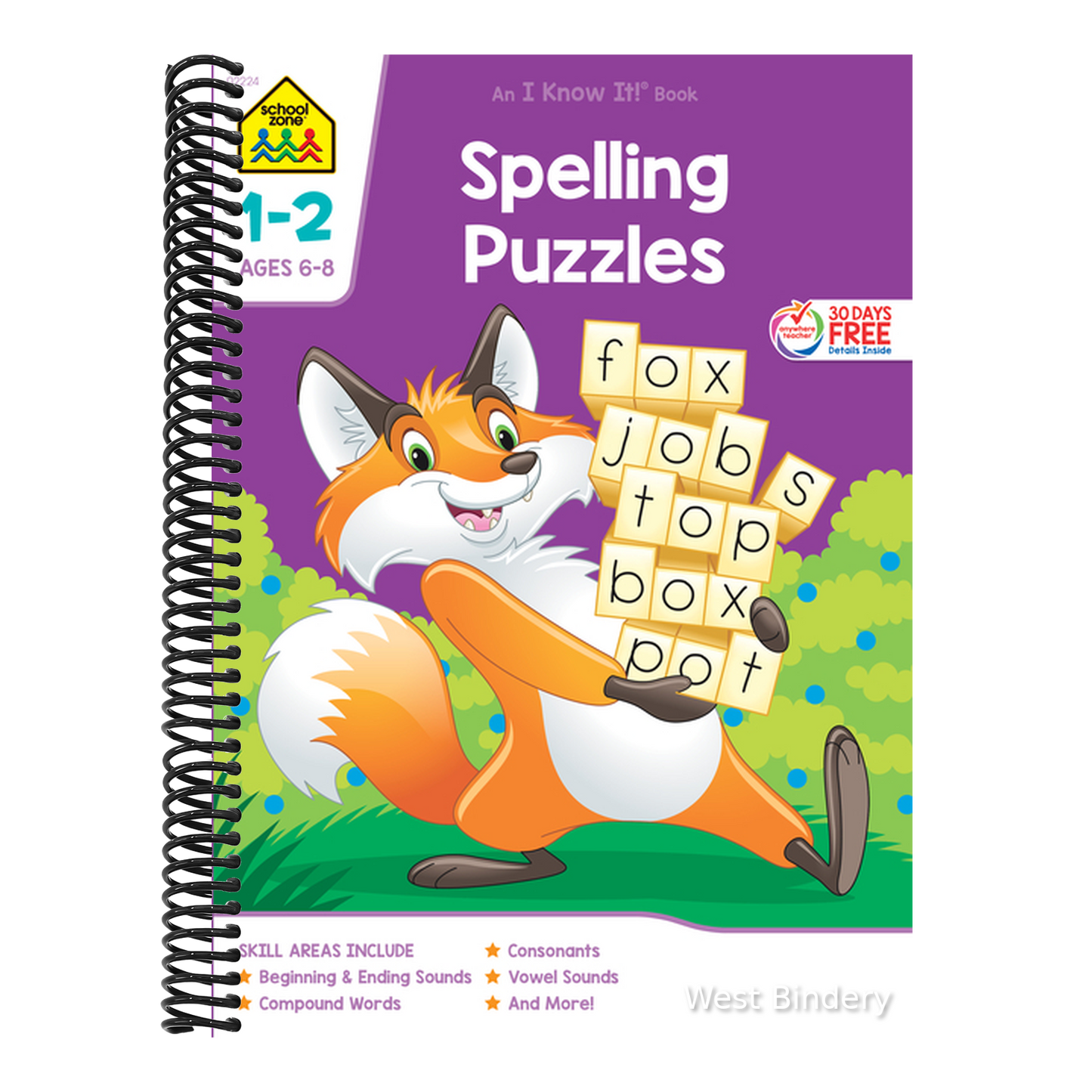 School Zone Spelling Puzzles Grades 1-2 Workbook