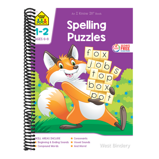 School Zone Spelling Puzzles Grades 1-2 Workbook