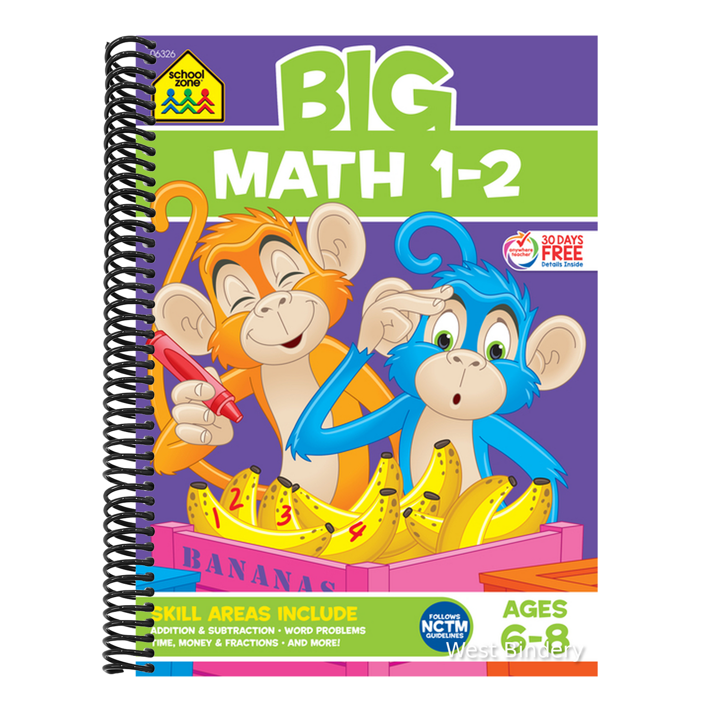 School Zone Big Math 1-2 Workbook