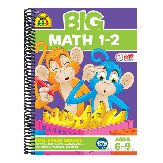 School Zone Big Math 1-2 Workbook