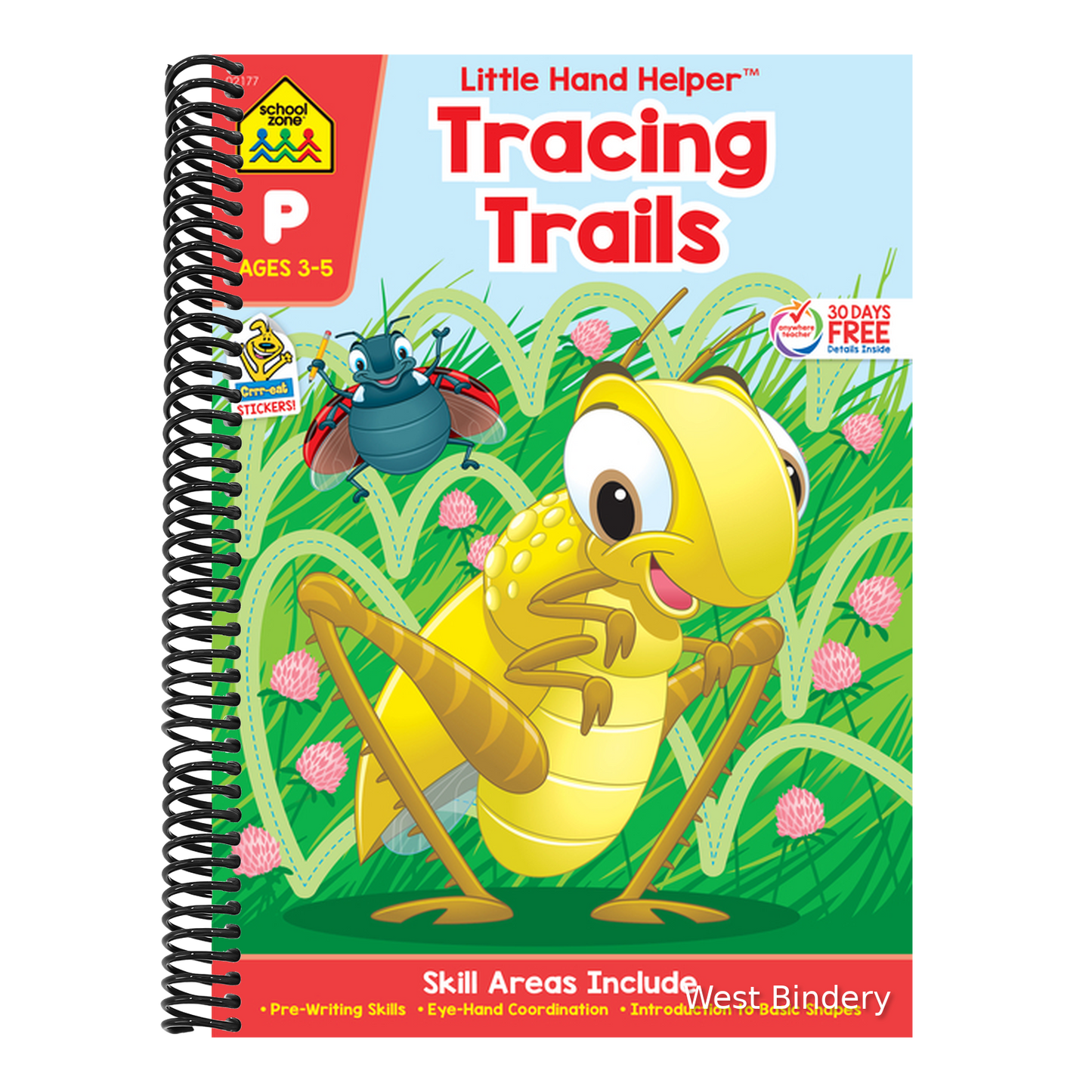 School Zone Tracing Trails Workbook with Stickers