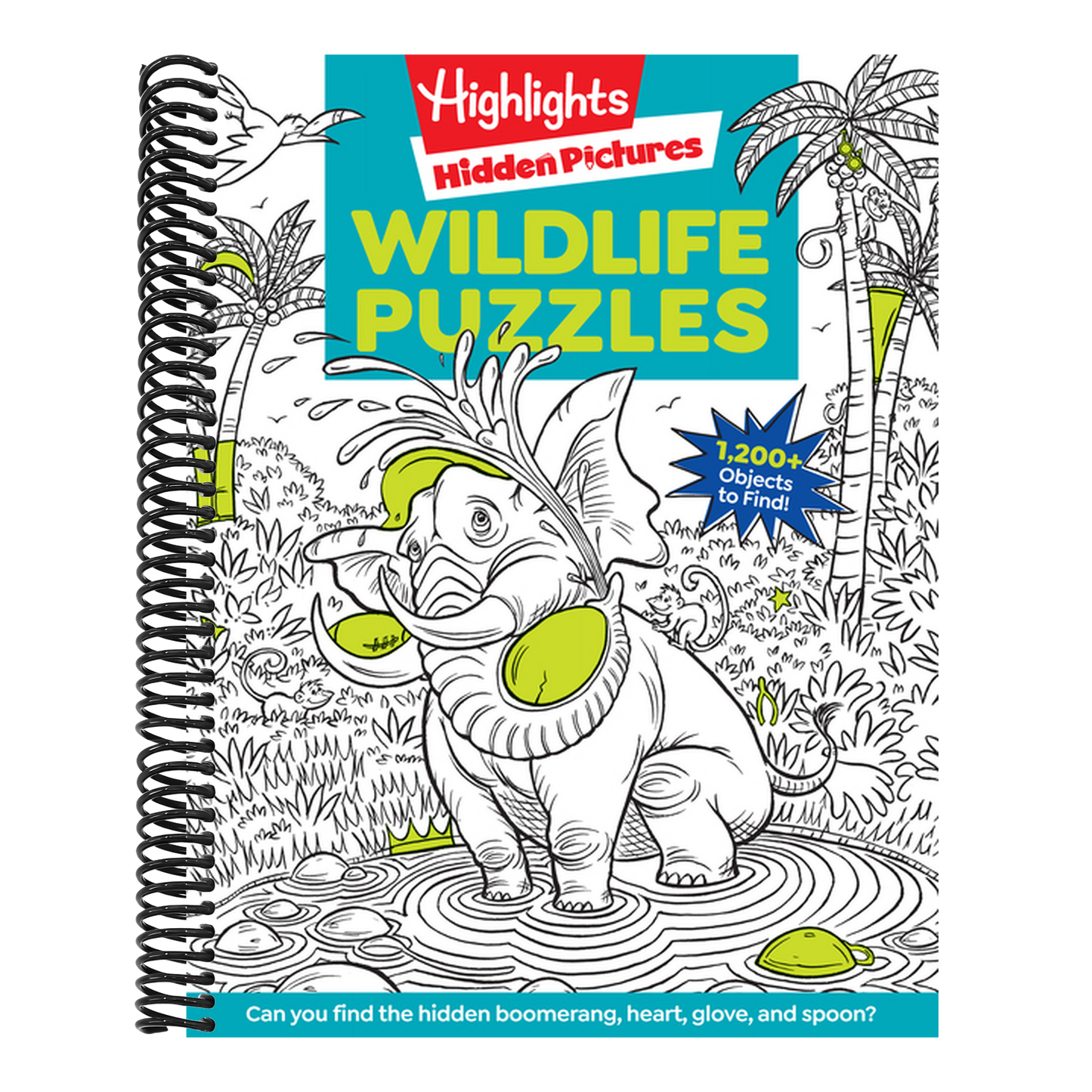 Wildlife Puzzles: Wildlife-Themed Hidden Pictures Puzzles for Kids 6 and Up, Search and Find Over 1,200 Hidden Objects in This Highlights Activity Boo (Highlights Hidden Pictures) (Spiral Bound)