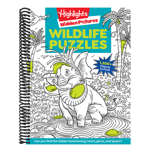 Wildlife Puzzles: Wildlife-Themed Hidden Pictures Puzzles for Kids 6 and Up, Search and Find Over 1,200 Hidden Objects in This Highlights Activity Boo (Highlights Hidden Pictures) (Spiral Bound)