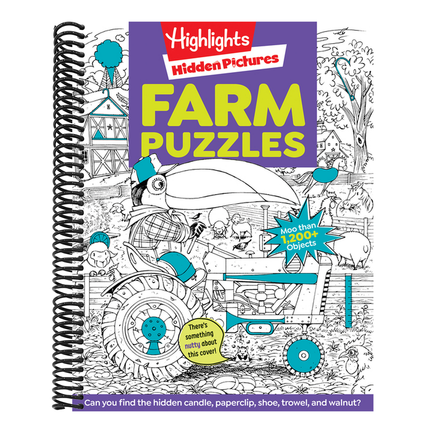 Farm Puzzles: Ultimate Farm Picture Puzzle Book with Over 1,200 Objects to Seek and Find, Farm-Themed Activity Book for Kids 6 and Older (Highlights Hidden Pictures) (Spiral Bound)