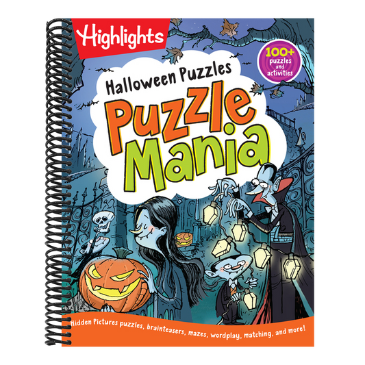 Halloween Puzzles: Ultimate Halloween Activity Book for Kids Ages 69 with Over 100 Puzzles, Word Games, Crafts and Hidden Pictures Scenes (Highlights Puzzlemania Activity Books) (Spiral Bound)