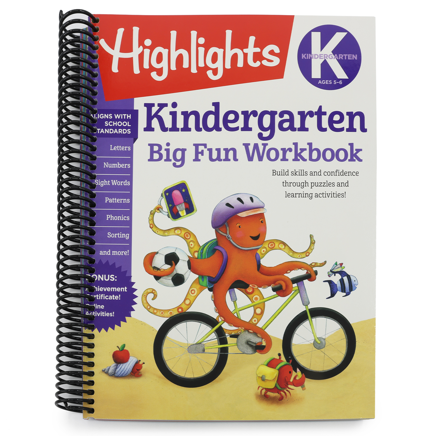 Kindergarten Big Fun Workbook: Kids Workbook with Tracing Worksheets, Alphabet Practice, Math Activities and Puzzles for Kindergarten Prep and Learnin (Spiral Bound)