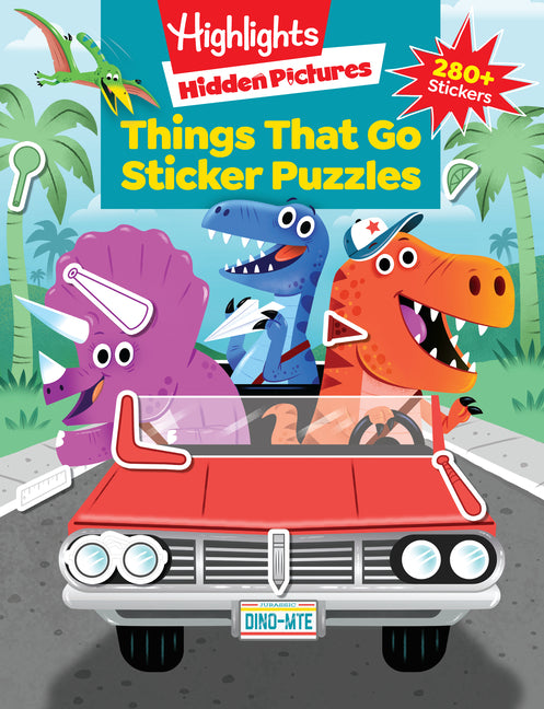 Things That Go Sticker Puzzles: Transportation Activity Book of Cars, Trucks, Planes and More, Hidden Pictures Puzzles with 280 Stickers for Kids 3 an