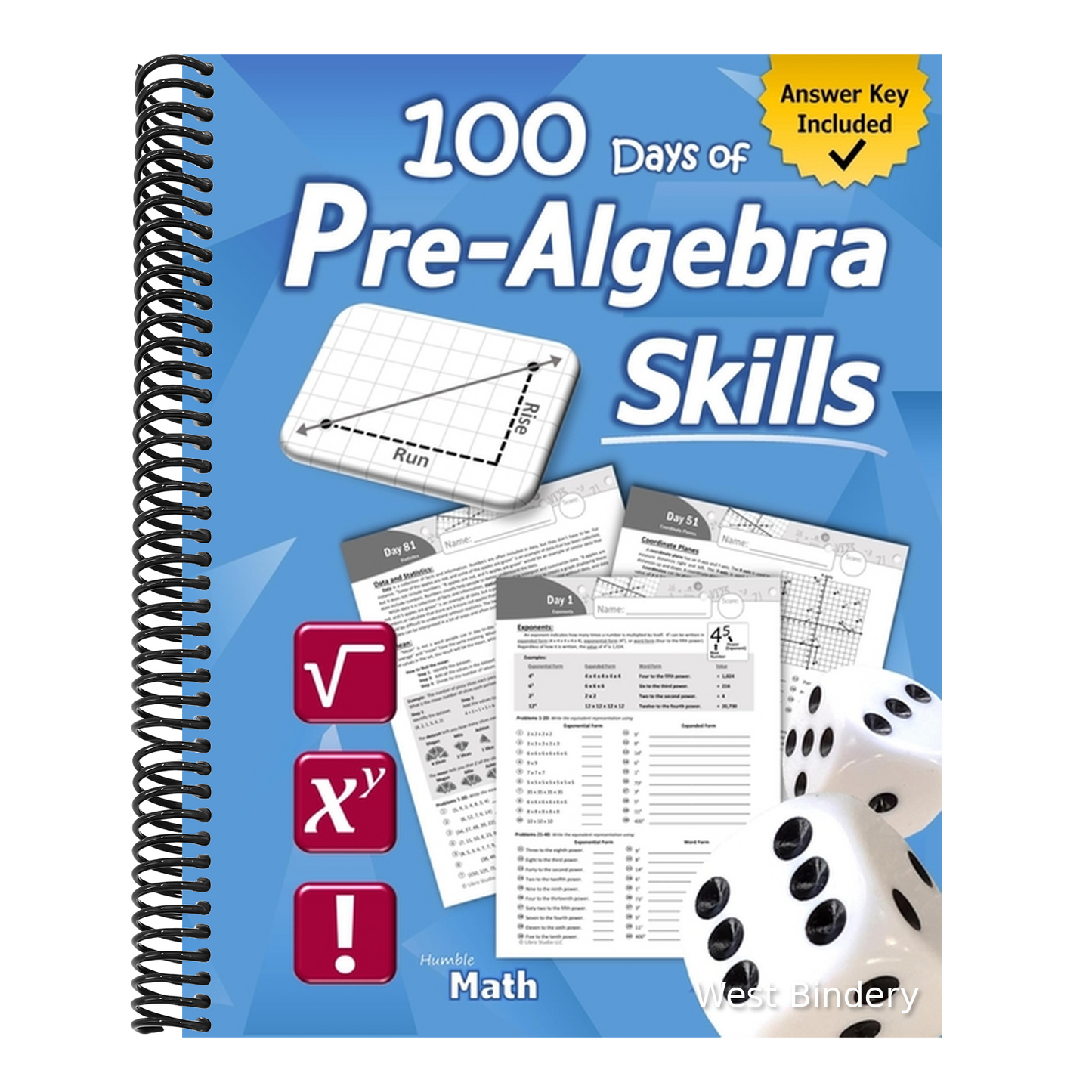 Pre-Algebra Skills: (Grades 6-8) Middle School Math Workbook (Prealgebra: Exponents, Roots, Ratios, Proportions, Negative Numbers, Coordinate Planes,