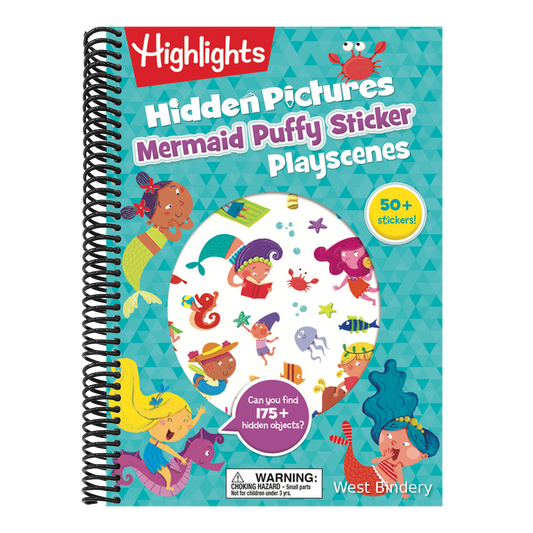 Mermaid Hidden Pictures Puffy Sticker Playscenes: Best Mermaid Gift for Kids 3-6 with Mazes, Matching Games, Mermaid Crafts & Over 50 Mermaid Stickers
