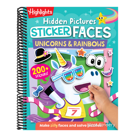 Hidden Pictures Sticker Faces: Unicorns & Rainbows: Colorful Unicorn and Rainbow Fun with Hidden Pictures and Repositionable Stickers for Kids 3-6