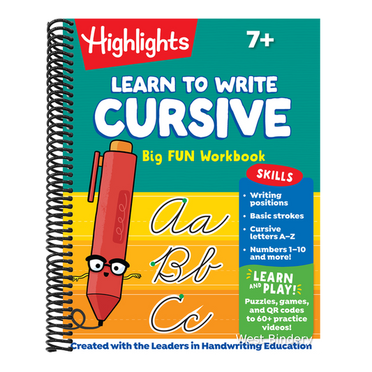 Learn to Write Cursive Big Fun Workbook: 110-Page Cursive Handwriting Workbook, Step-By-Step Instructions for Cursive Writing Practice, Learn Cursive