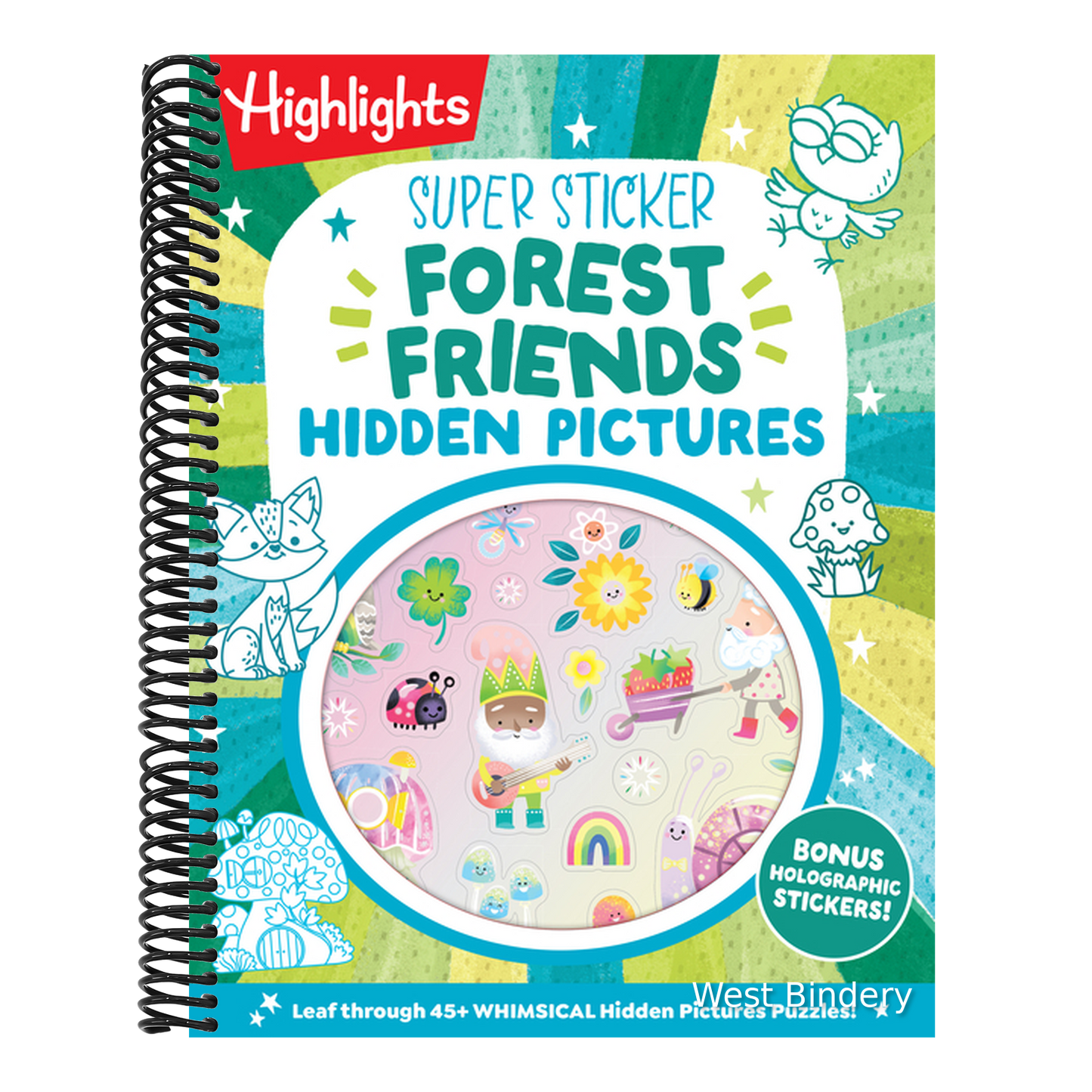 Super Sticker Forest Friends Hidden Pictures: 64-Page Puzzle Book for Kids 6-9 with Classic Hidden Pictures Puzzles, Woodland Animals, Gnomes and Shim