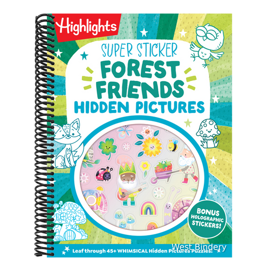 Super Sticker Forest Friends Hidden Pictures: 64-Page Puzzle Book for Kids 6-9 with Classic Hidden Pictures Puzzles, Woodland Animals, Gnomes and Shim