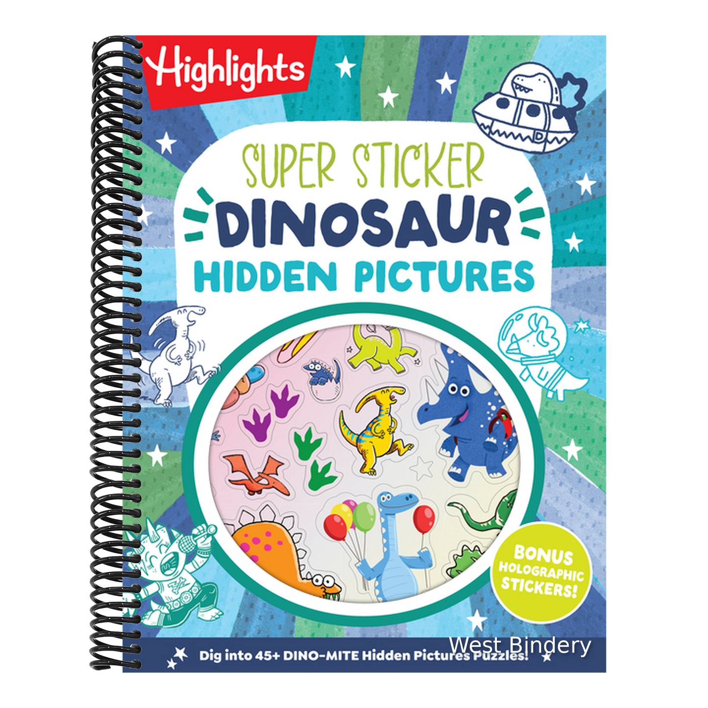 Super Sticker Dinosaur Hidden Pictures: Kids Dinosaur Activity Book with Classic Hidden Pictures Puzzles, Jurassic Adventure Scenes and Holographic Fo