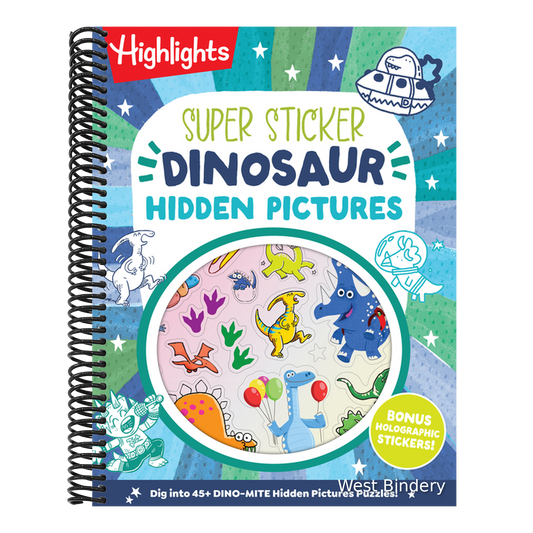 Super Sticker Dinosaur Hidden Pictures: Kids Dinosaur Activity Book with Classic Hidden Pictures Puzzles, Jurassic Adventure Scenes and Holographic Fo