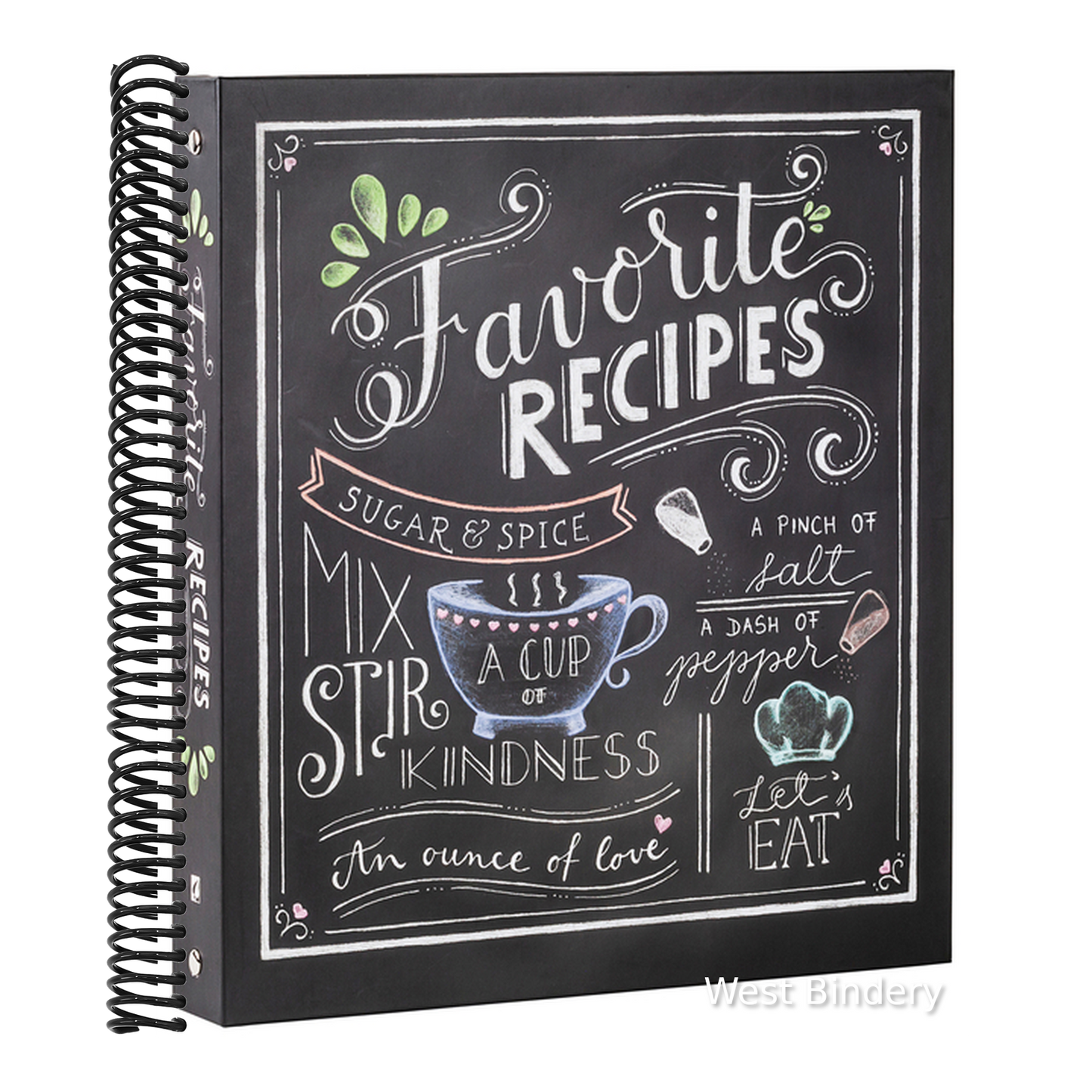 Deluxe Recipe Binder - Favorite Recipes (Chalkboard) - Write in Your Own Recipes