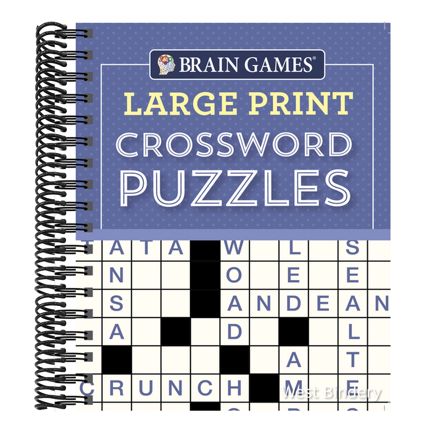 Brain Games - Large Print Crossword Puzzles (Purple)