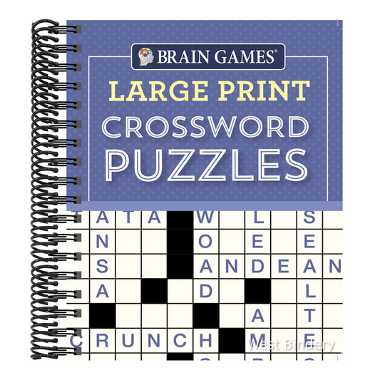Brain Games - Large Print Crossword Puzzles (Purple)