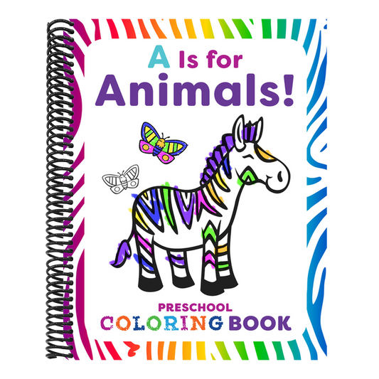A is for Animals!: Preschool Coloring Book (Spiral Bound)