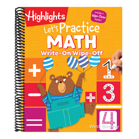 Write-On Wipe-Off Let's Practice Math: Dry Erase Kids Math Workbook Ages 5-7, Write and Wipe Clean Math Practice with Hidden Pictures Puzzles, Countin
