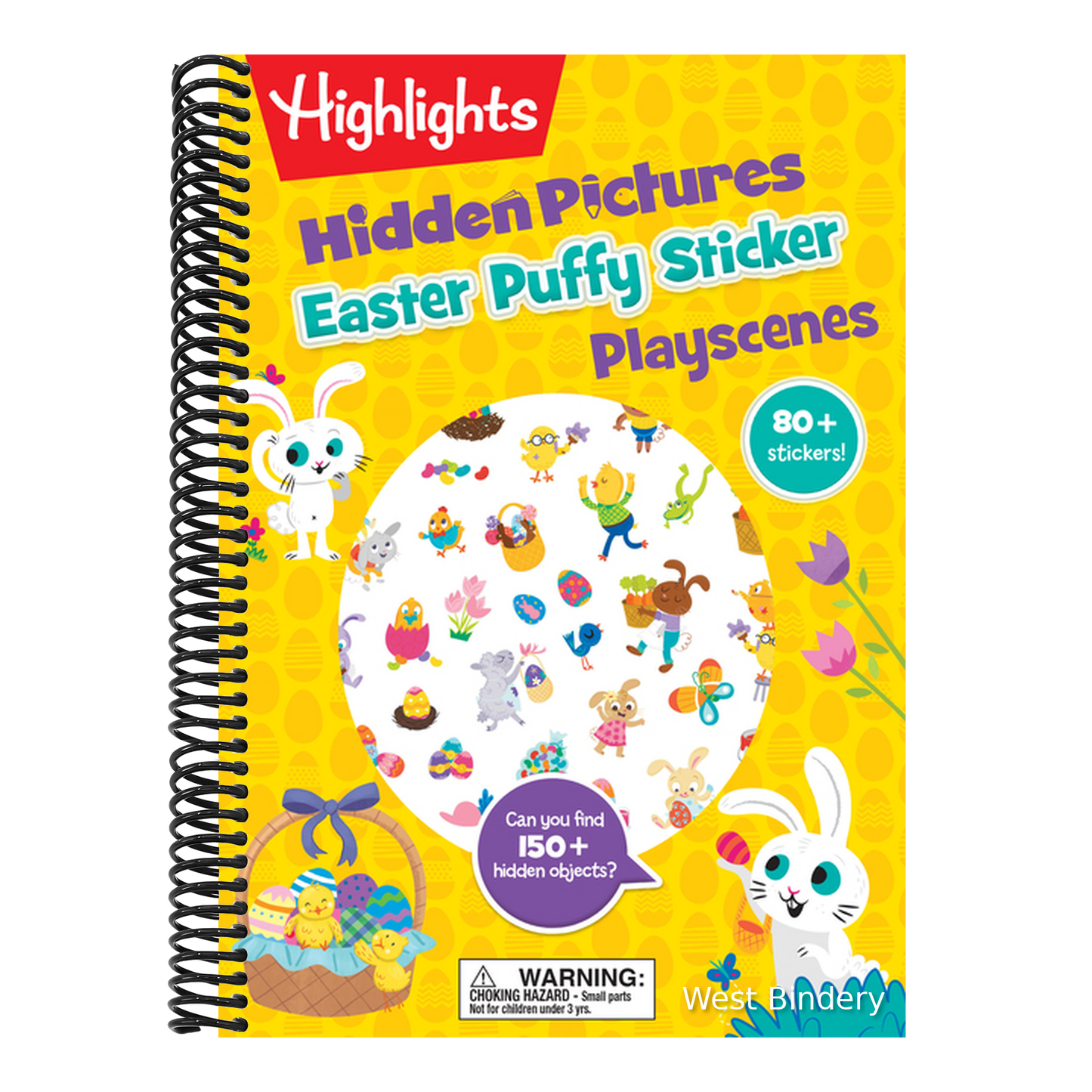 Easter Hidden Pictures Puffy Sticker Playscenes: Easter-Themed Puzzles and Puffy Stickers, Kids Easter Activity Book with Egg Hunt Games, Flower Stick