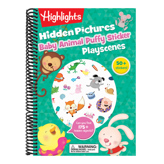 Baby Animal Hidden Pictures Puffy Sticker Playscenes: Baby Animal Hidden Pictures Puffy Sticker Playscenes (Highlights Puffy Sticker Playscenes) Hidde (Highlights Puffy Sticker Playscenes) (Spiral Bound)
