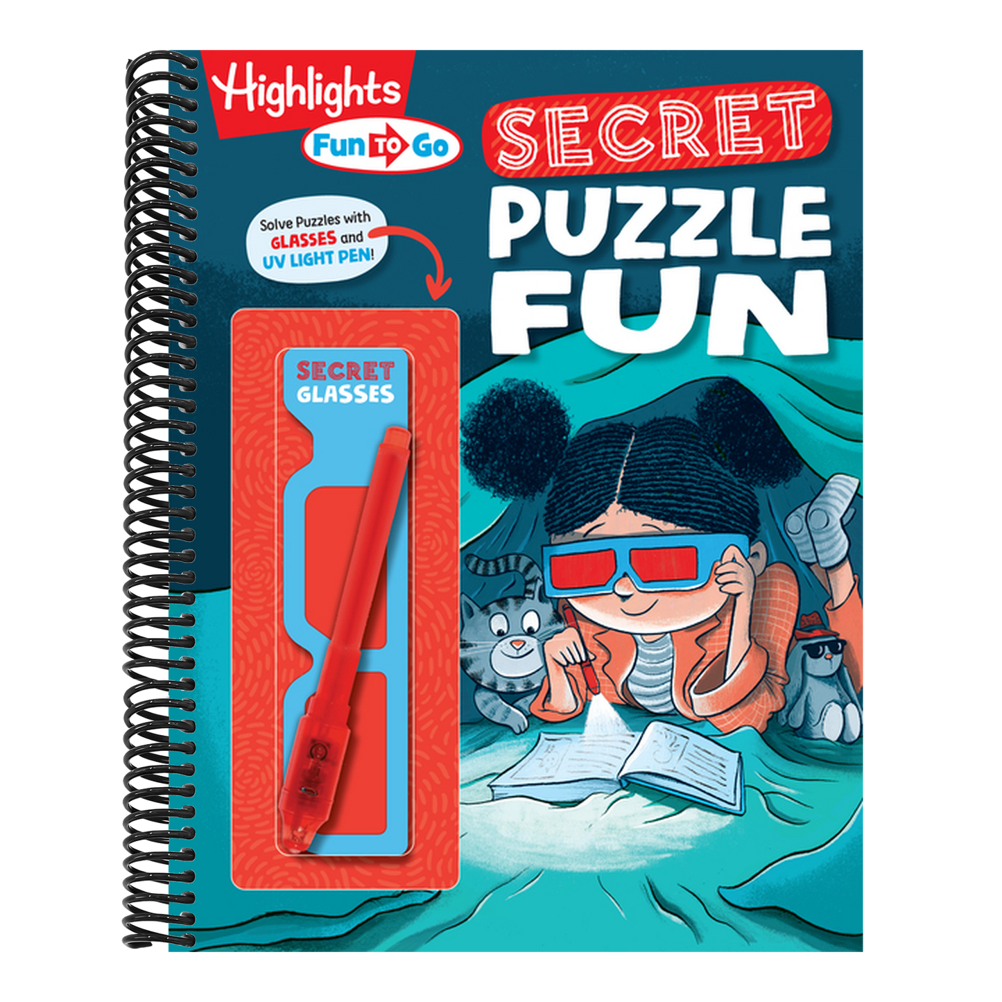 Secret Puzzle Fun (Highlights Fun to Go Deluxe) (Spiral Bound)