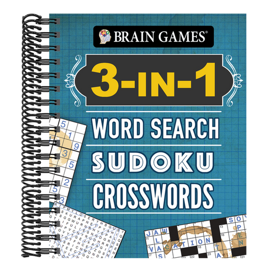 Brain Games - 3-In-1: Word Search, Sudoku, Crosswords