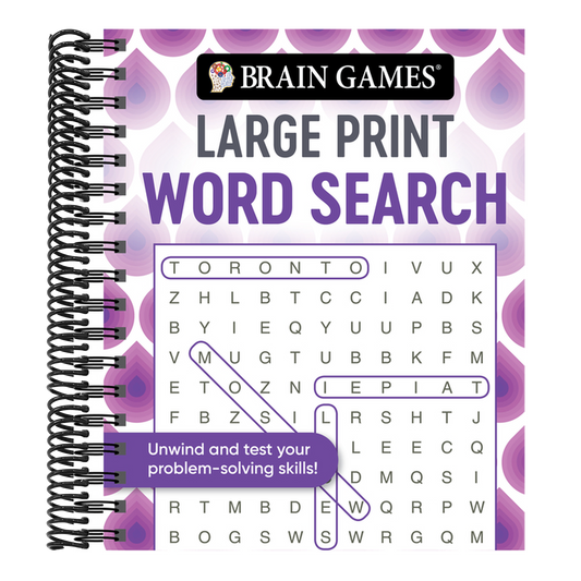Brain Games - Large Print Word Search: Unwind and Test Your Problem-Solving Skills Easy to Read, Fun to Solve Gift for Adults & Seniors