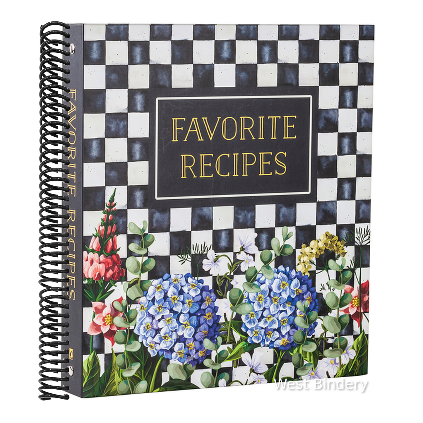Deluxe Recipe Binder - Favorite Recipes (Hydrangea) - Write in Your Own Recipes