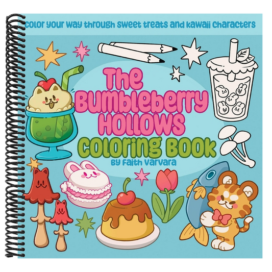 The Bumbleberry Hollows Coloring Book: Color Your Way Through Sweet Treats and Kawaii Characters
