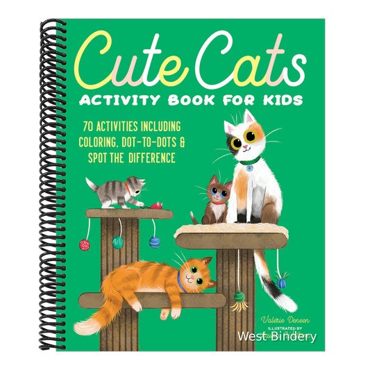 Cute Cats Activity Book for Kids: 70 Activities Including Coloring, Dot-To-Dots & Spot the Difference