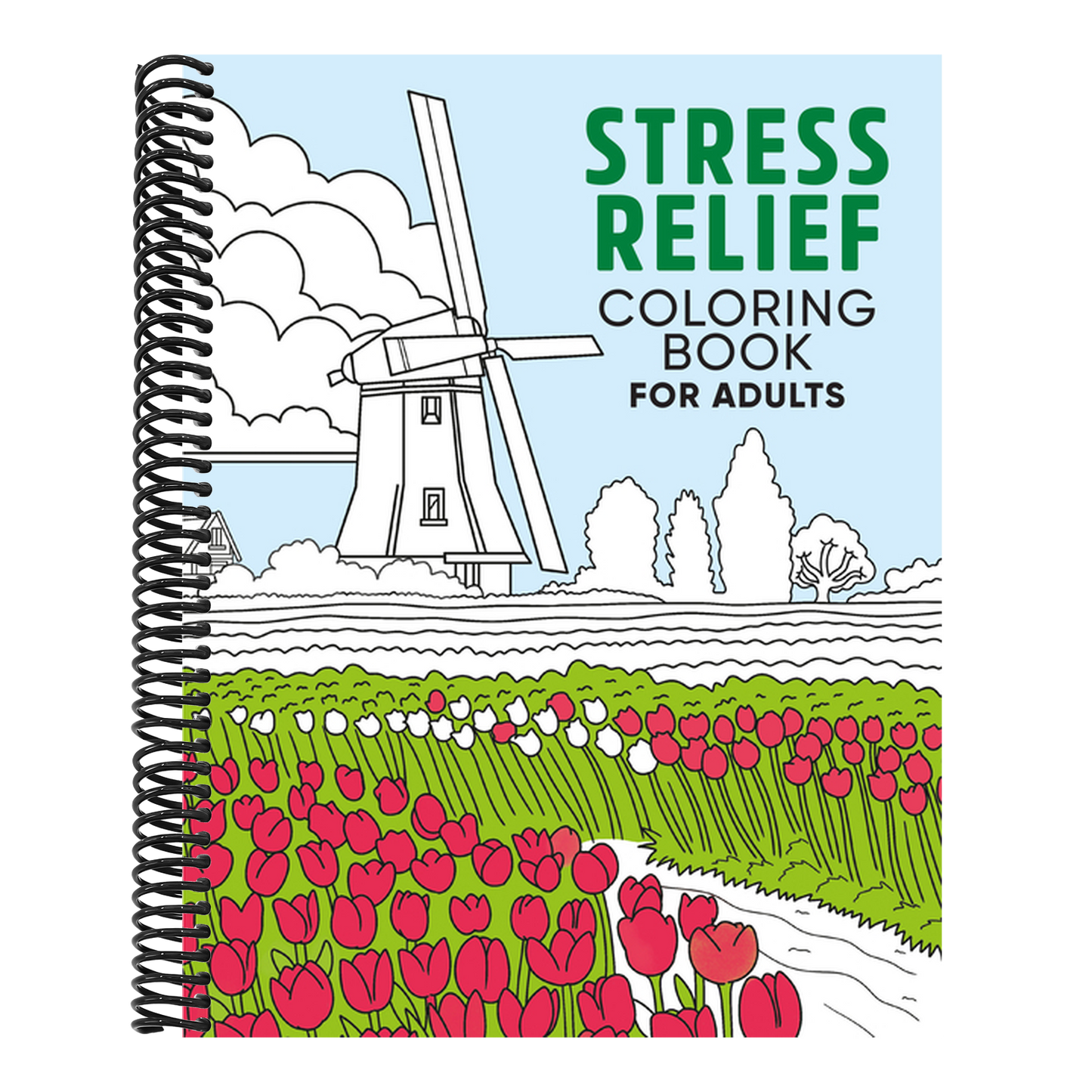 Stress Relief Coloring Book for Adults (Spiral Bound)
