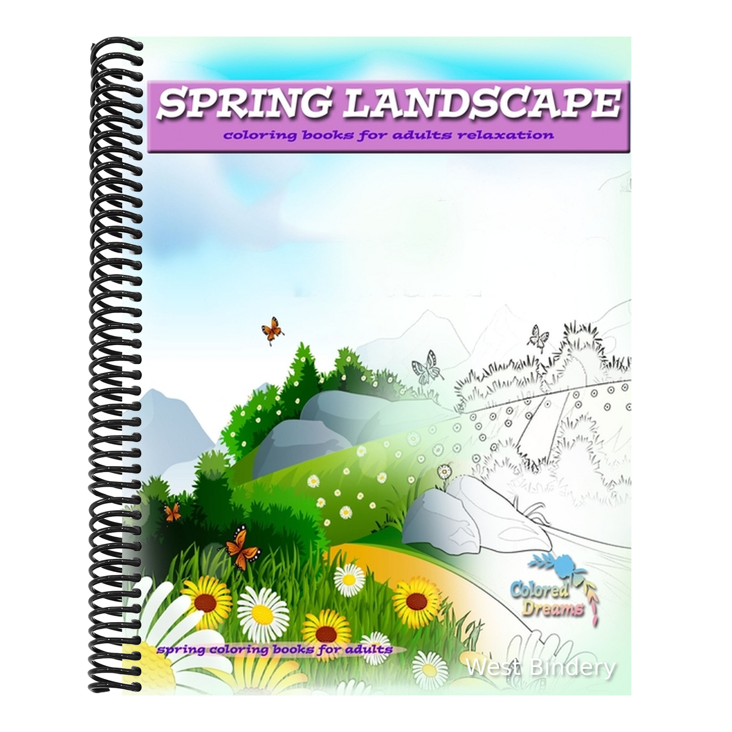 SPRING LANDSCAPE coloring books for adults relaxation: spring coloring books for adults