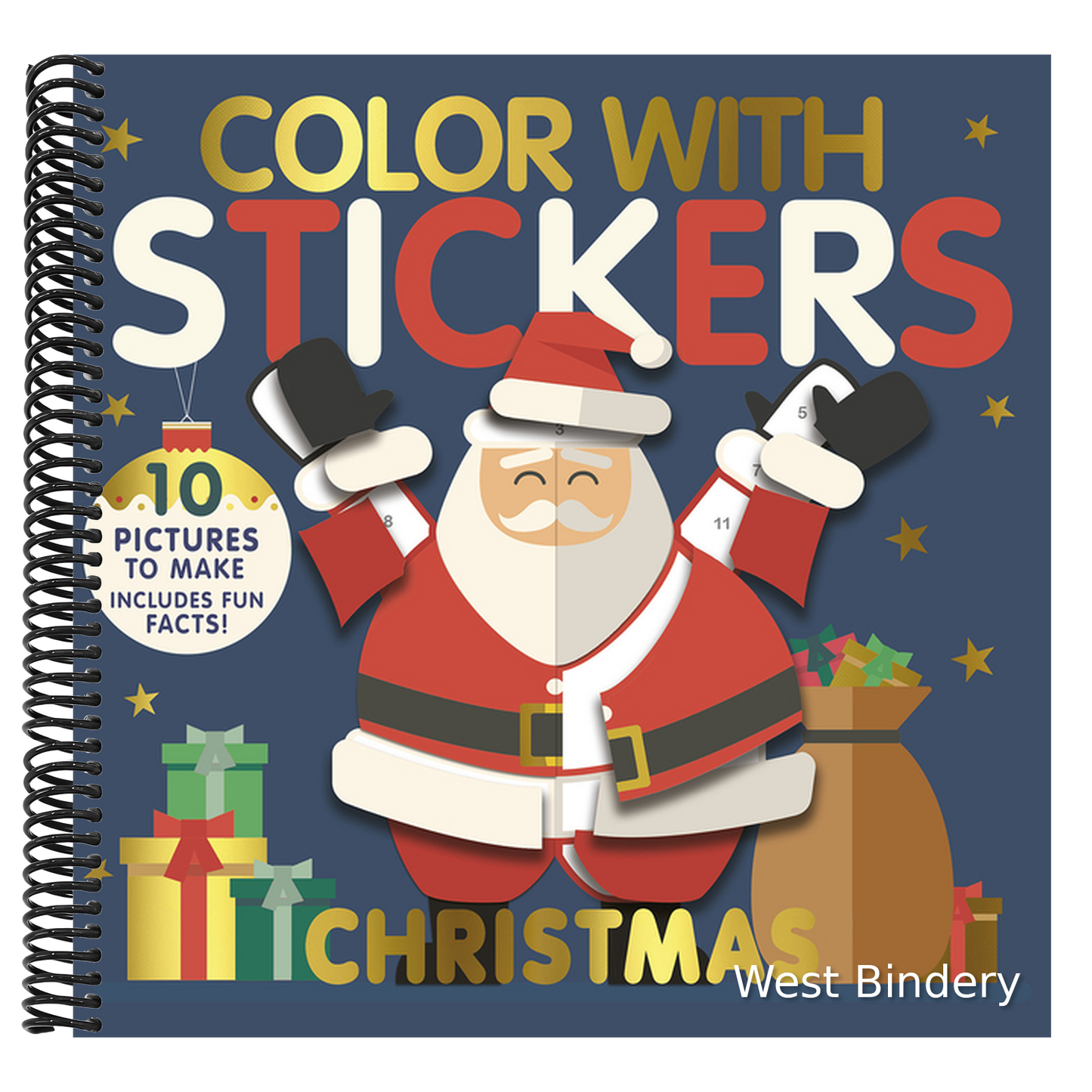 Color with Stickers: Christmas: 10 Pictures to Make - Includes Fun Facts!