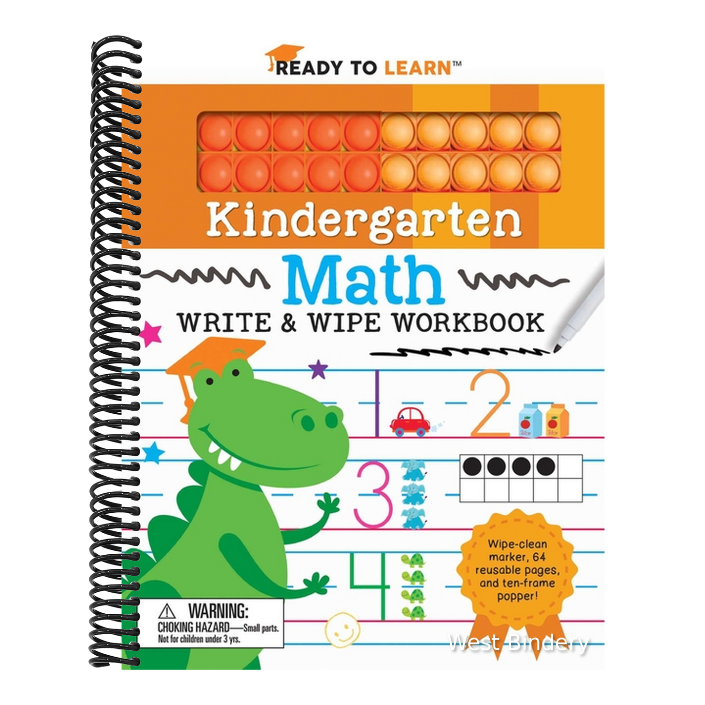 Ready to Learn Kindergarten Math Write & Wipe Workbook with Popper