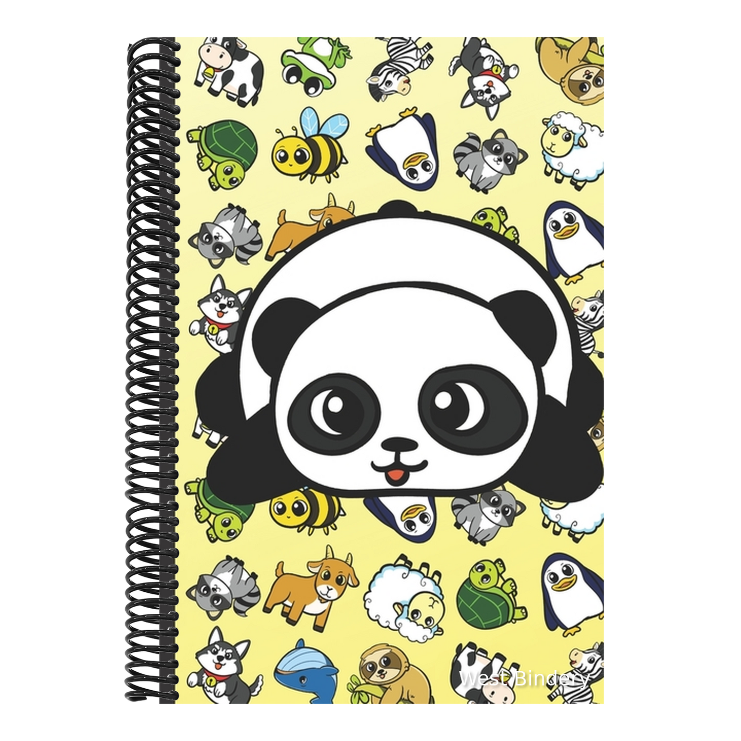 Coloring Book with Positive Affirmations and Stress Relief: Panda Cartoon on Cover with Zebras Whales Dogs Frogs Cows Sloths Penguins Raccoons Sheep G